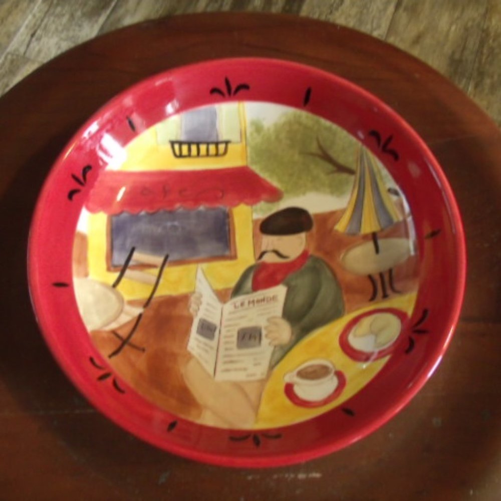 Jennifer Brinley "Cafes" 10" Individual Pasta Bowl